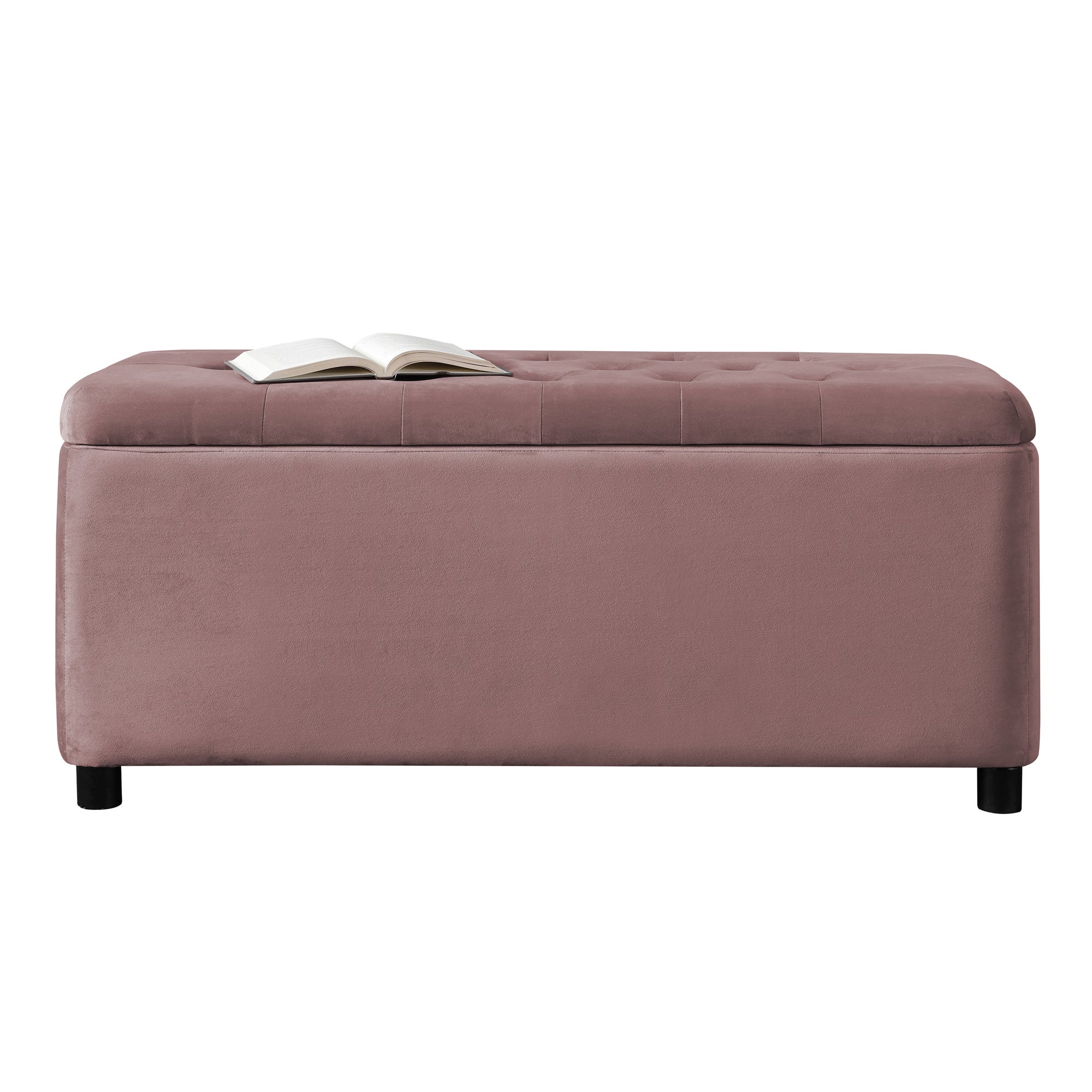 Florence Velvet Storage Ottoman Rose