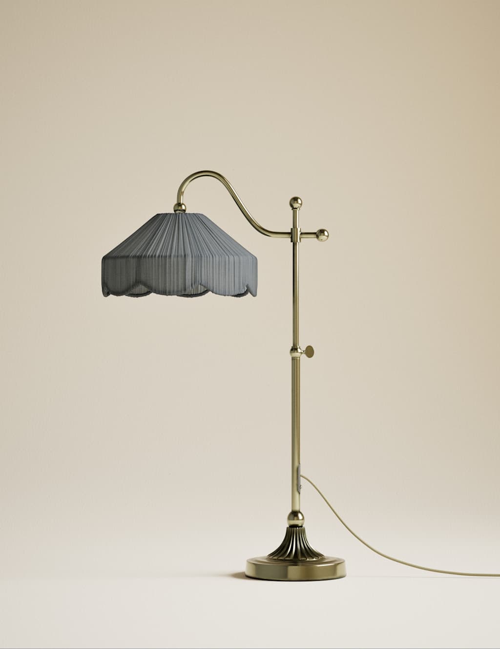 M&S Pleated Table Lamp Antique Brass