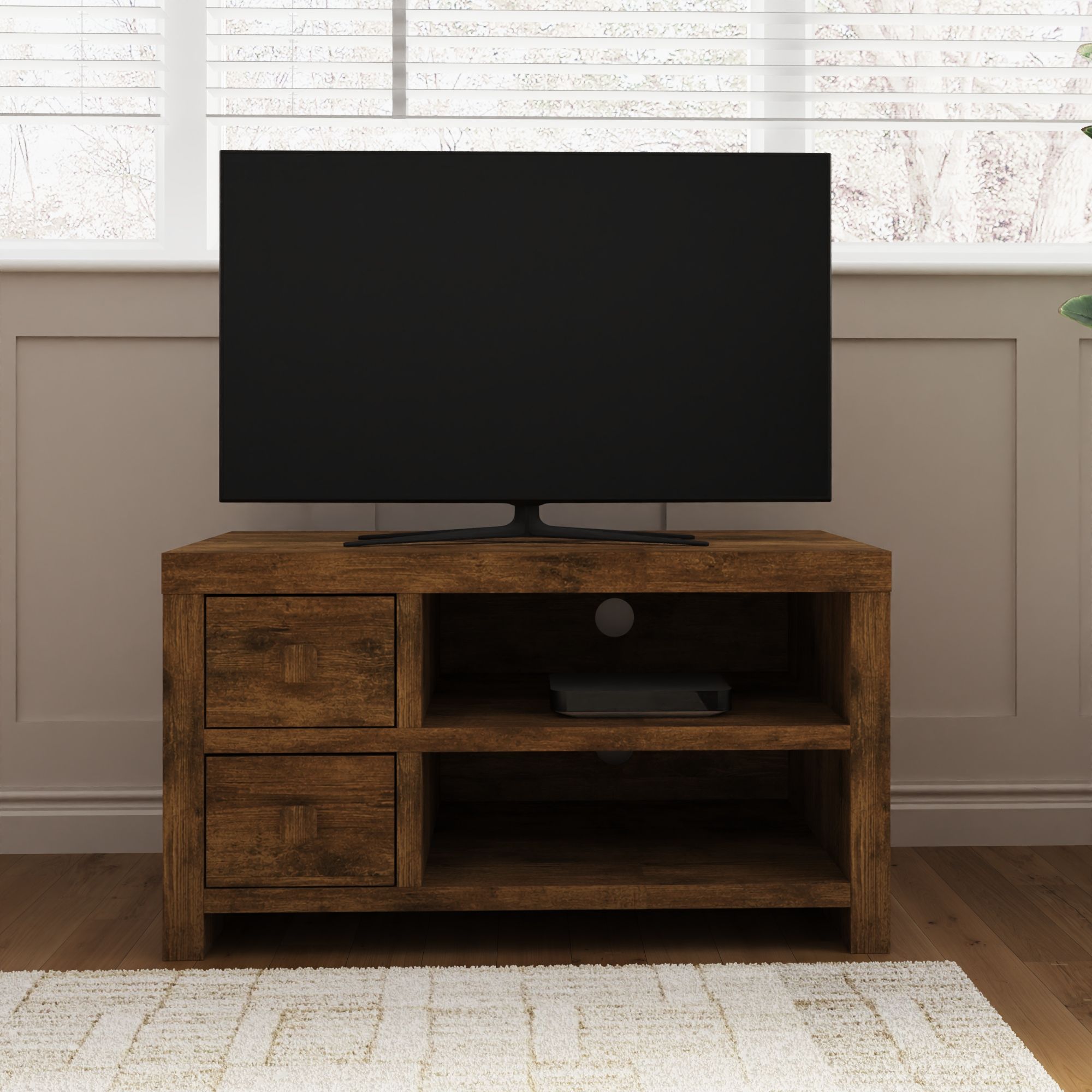 GFW Jakarta 2 Drawer TV Unit in Brown