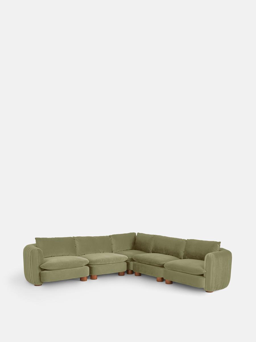 Vivienne Modular Corner Sofa, Velvet Lichen