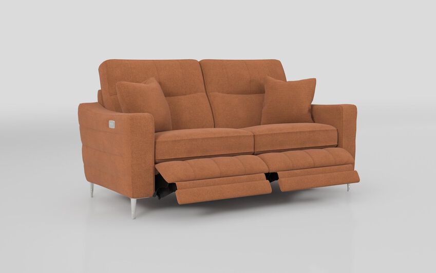 Orange Fabric Gretna 2 Seater Power Recliner Sofa