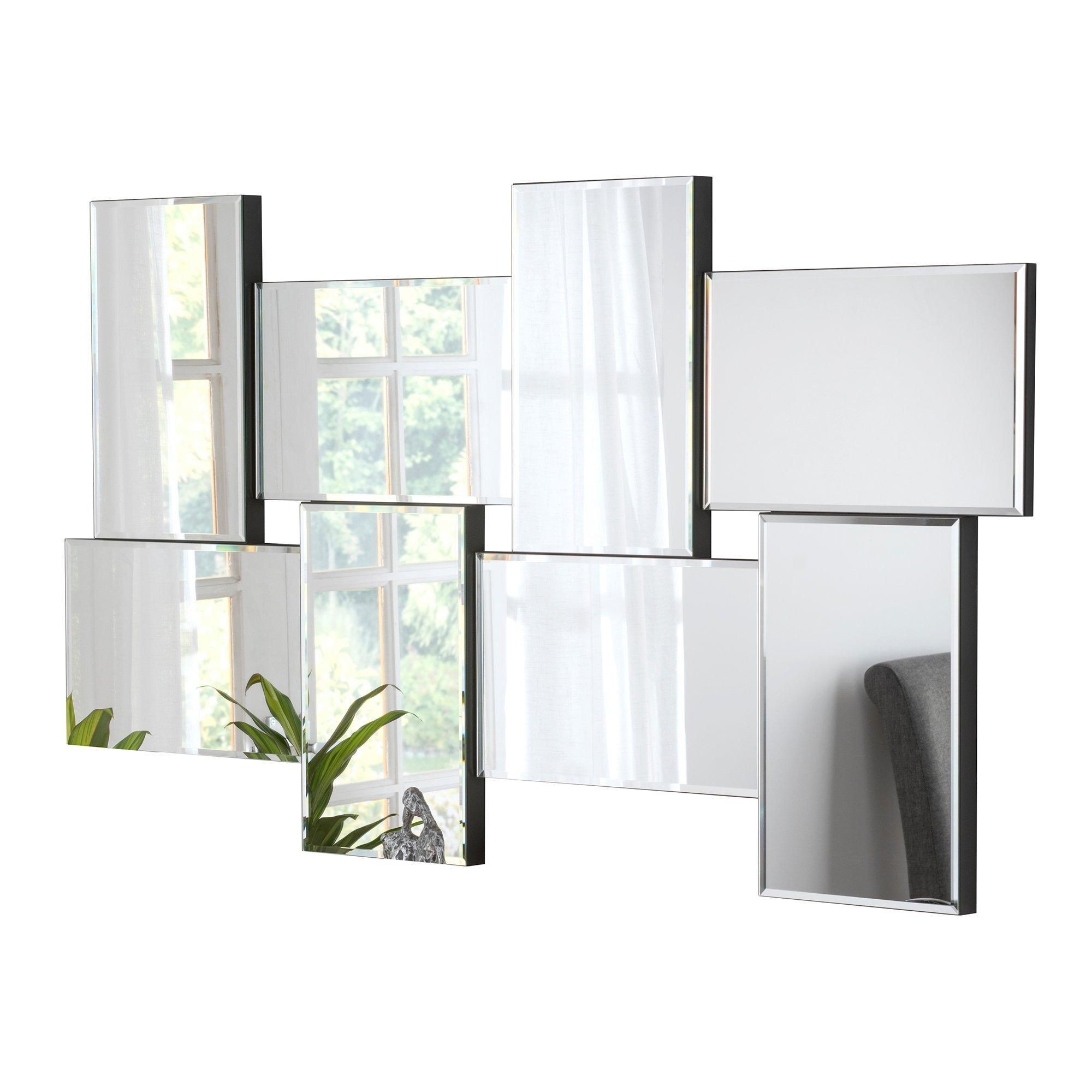 Yearn Mirrors Statement Bevelled Wall Mirror 139(w) x 76cm(h) in Black 2
