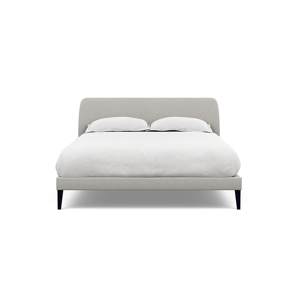 Heal's Wallis Bedstead King Smart Linen Mix Silver Black Feet