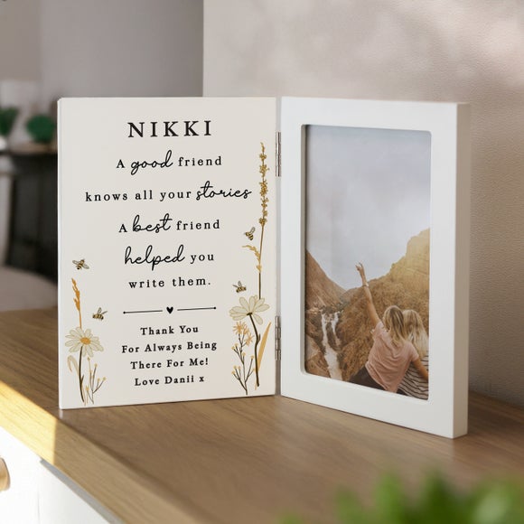 Personalised Friend Wooden Hinged Photoframe