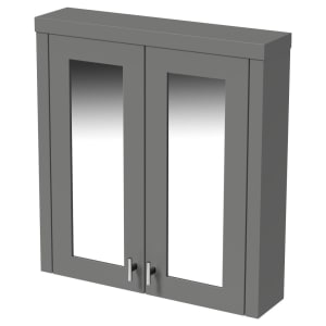 Wickes Hayman Dove Grey Traditional Mirror Cabinet - 700 x 650mm
