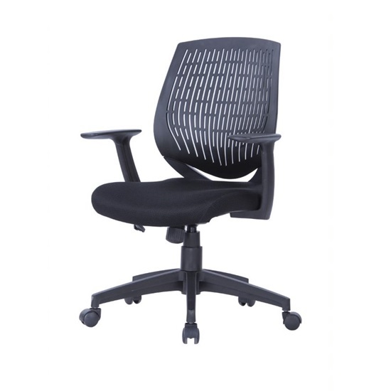 Lemaire Office Chair In Black Finish With Plastic Backrest
