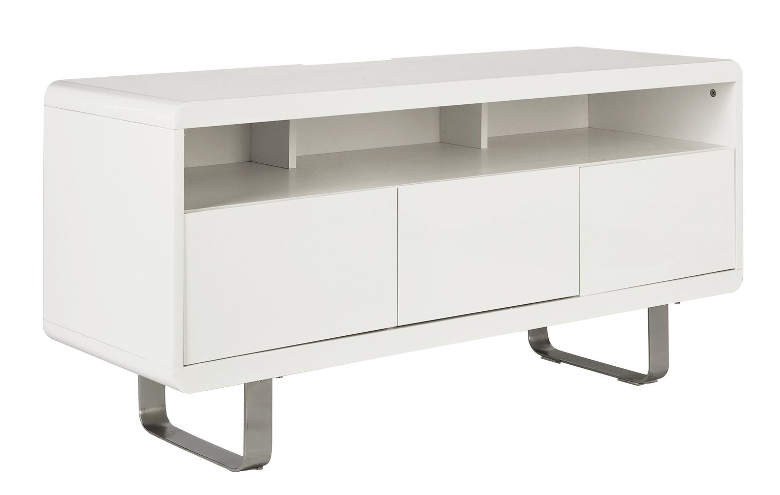 Habitat Sleigh TV Unit - White Gloss