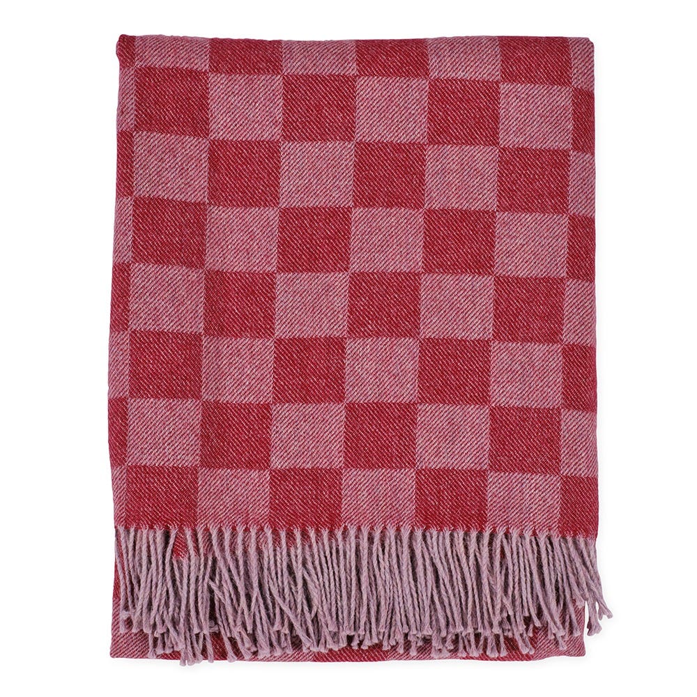 Heal's Pure Alpaca Throw Berry Check 2