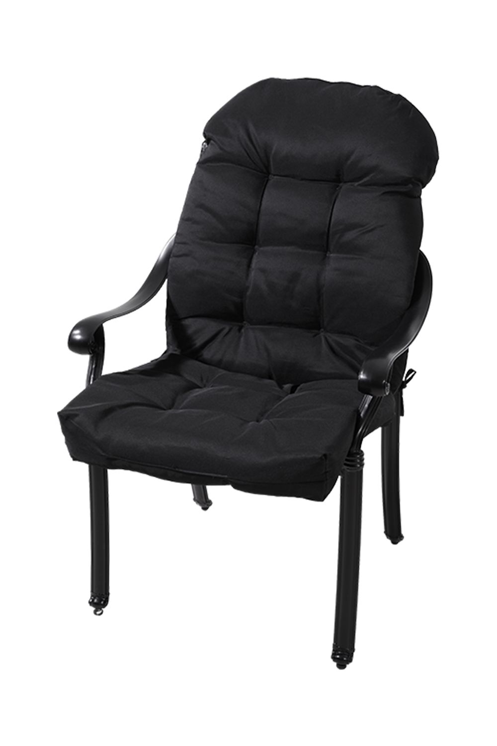Living and Home 110cm L x 48cm W Waterproof Garden Lounger Chair Cushion in Black