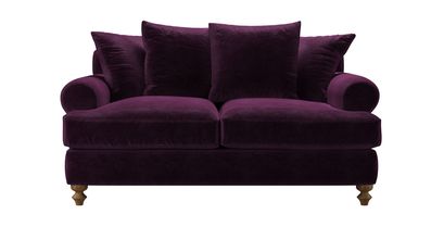 Teddy 2 Seat Sofa Bed in Plum Smart Velvet - sofa.com
