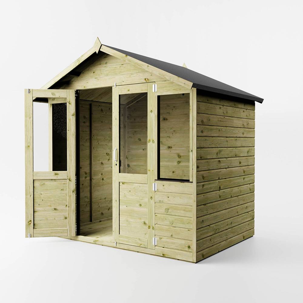 Mercia 7 x 5 Feet Traditional Summerhouse - L179.8 x W229.5 x H221.3 cm in Brown 3