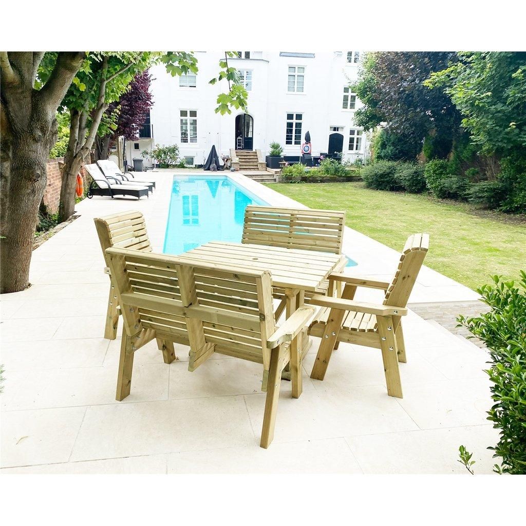 Marlborough Heavy Duty Table & Chair Set (6 Seater) in Natural