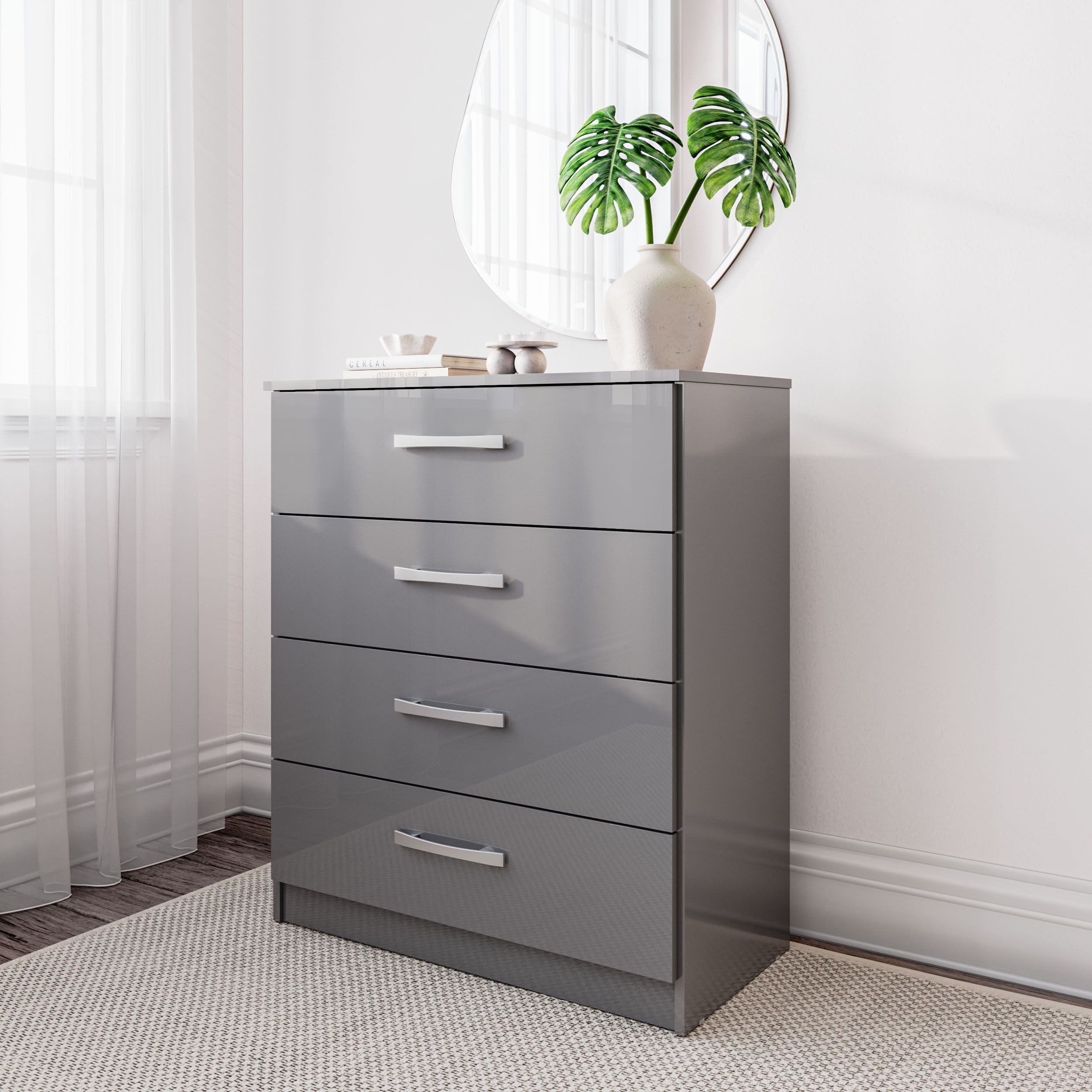 Birlea Lynx 4 Drawer Chest in Grey