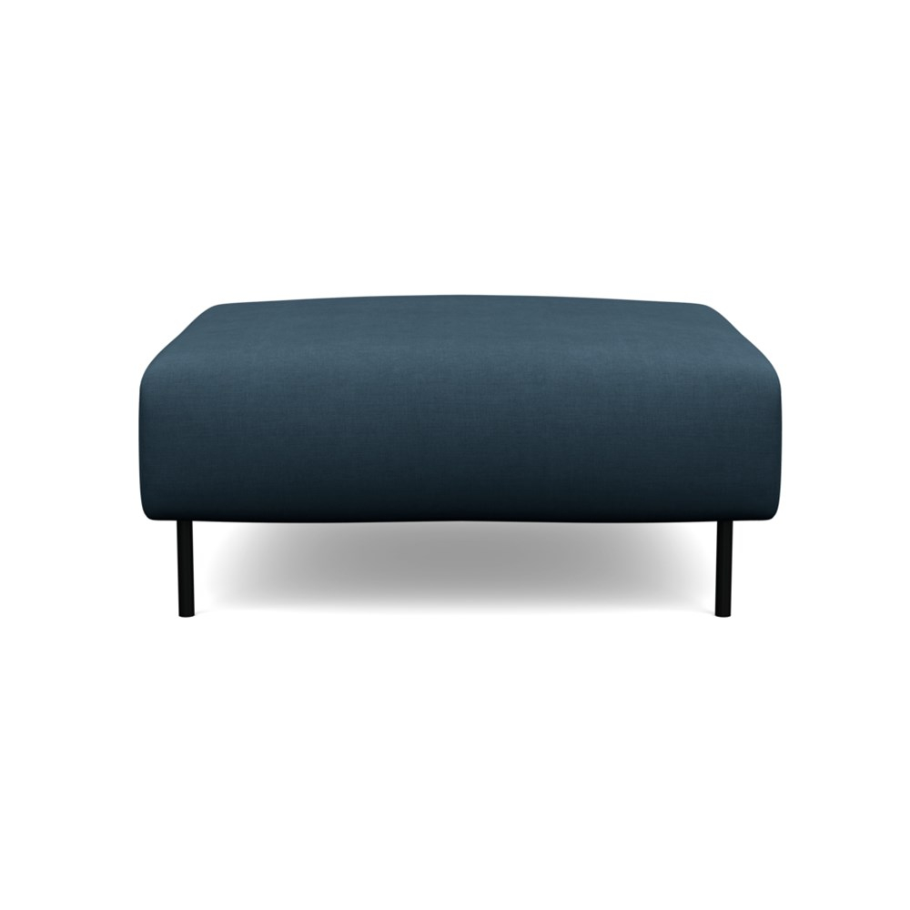 Heal's Luna Ottoman Siena Cotton Deep Sea Black Feet