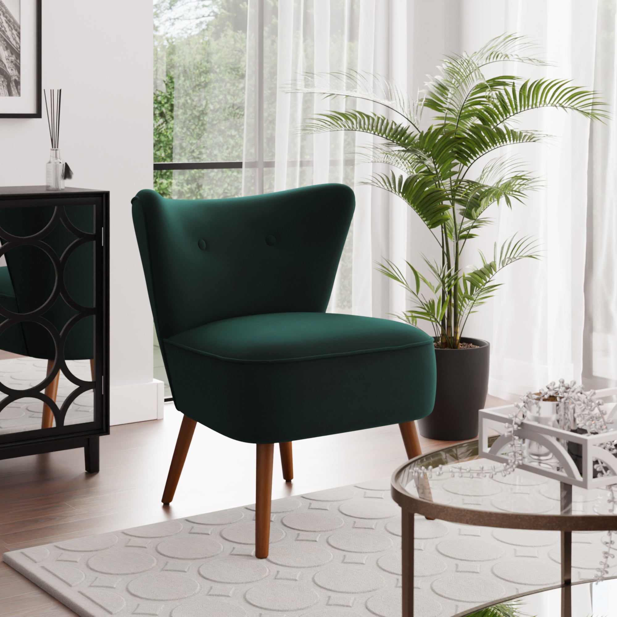 Eliza Velvet Chair Bottle (Green)