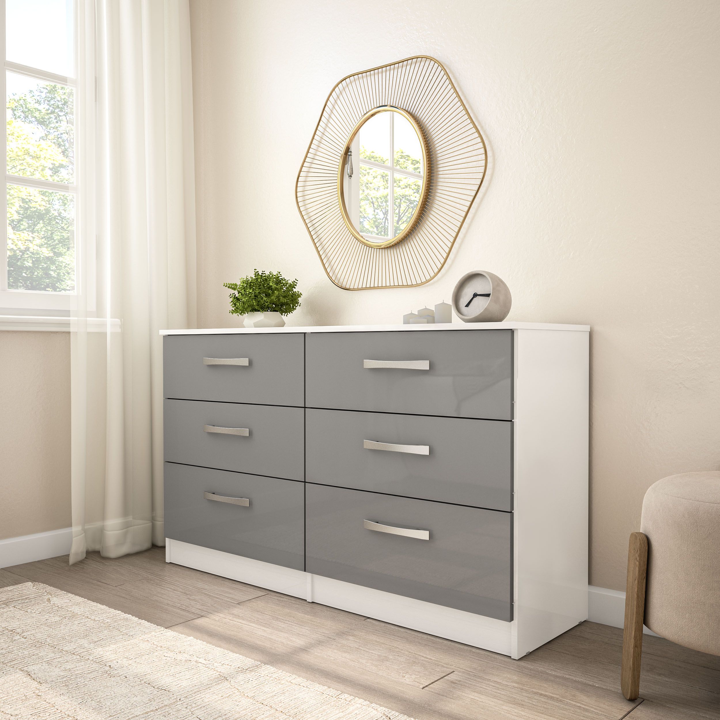 Birlea Lynx 6 Drawer Chest in White