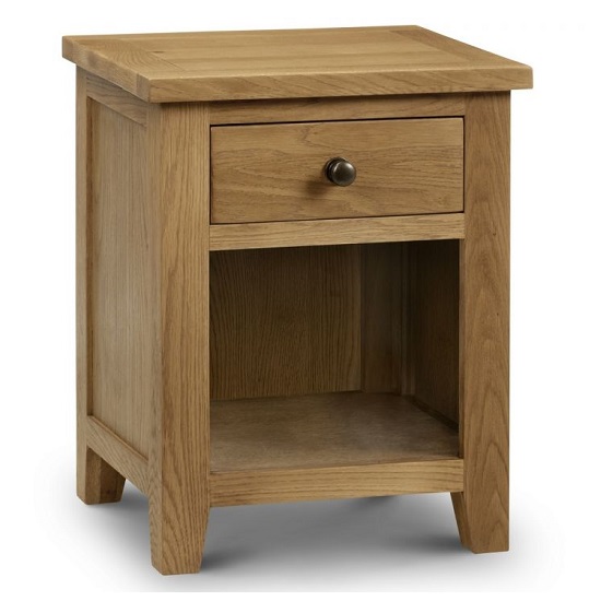 Porsha One Drawer Bedside Cabinet In Waxed Oak Finish