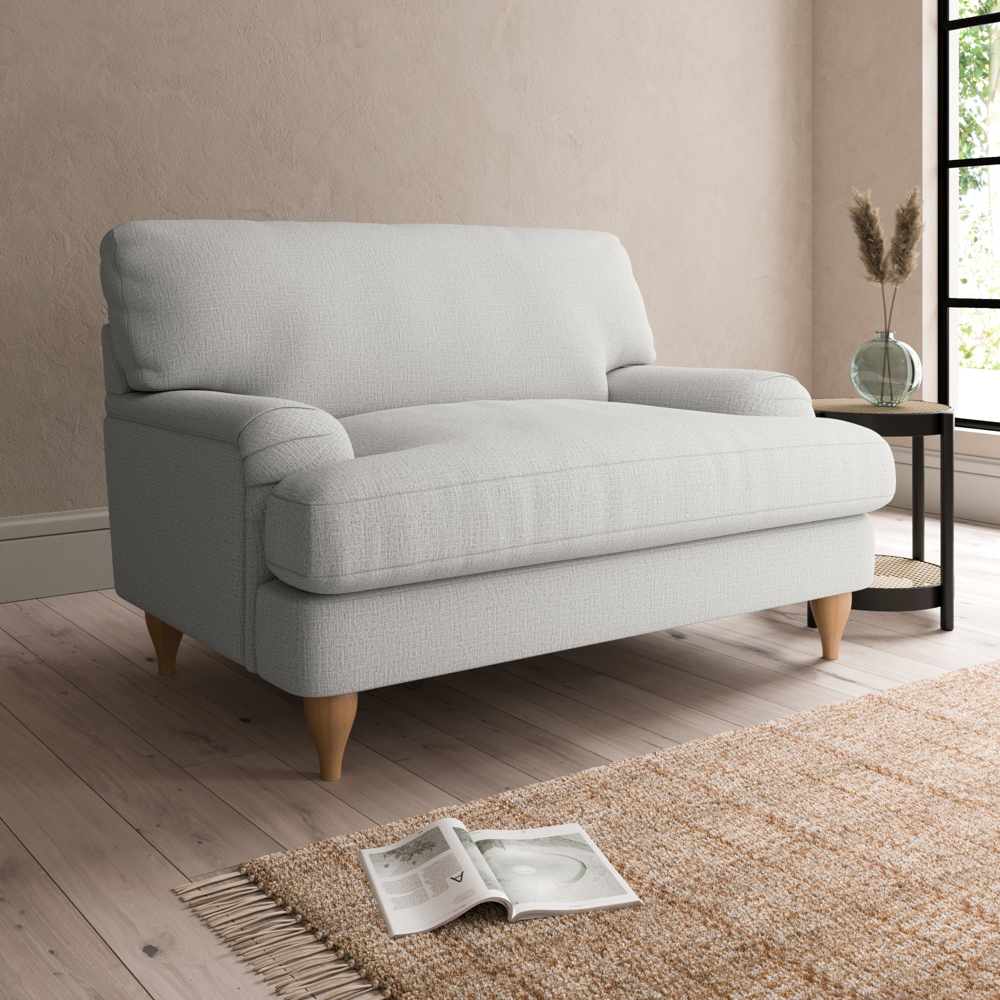 Darwin Textured Weave Snuggle Chair Silver