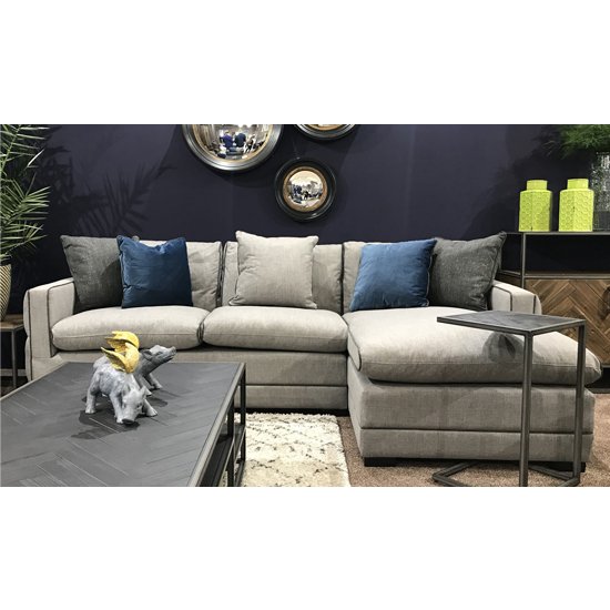 Ivy Corner Right Handed Fabric Sofa Bed In Grey