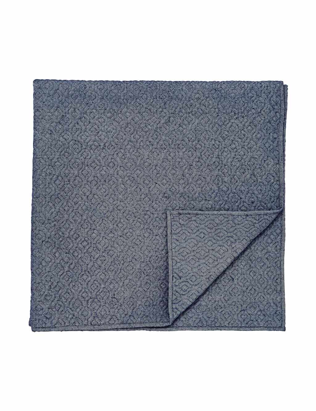Bedeck of Belfast Pure Cotton Elara Quilted Throw Blue