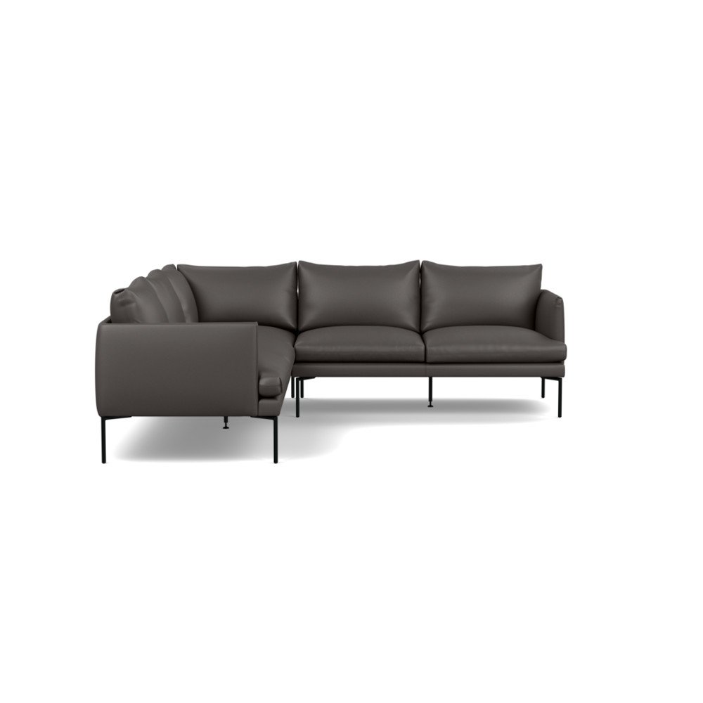 Heal's Matera Large Corner Sofa Leather Hide Grey 7177