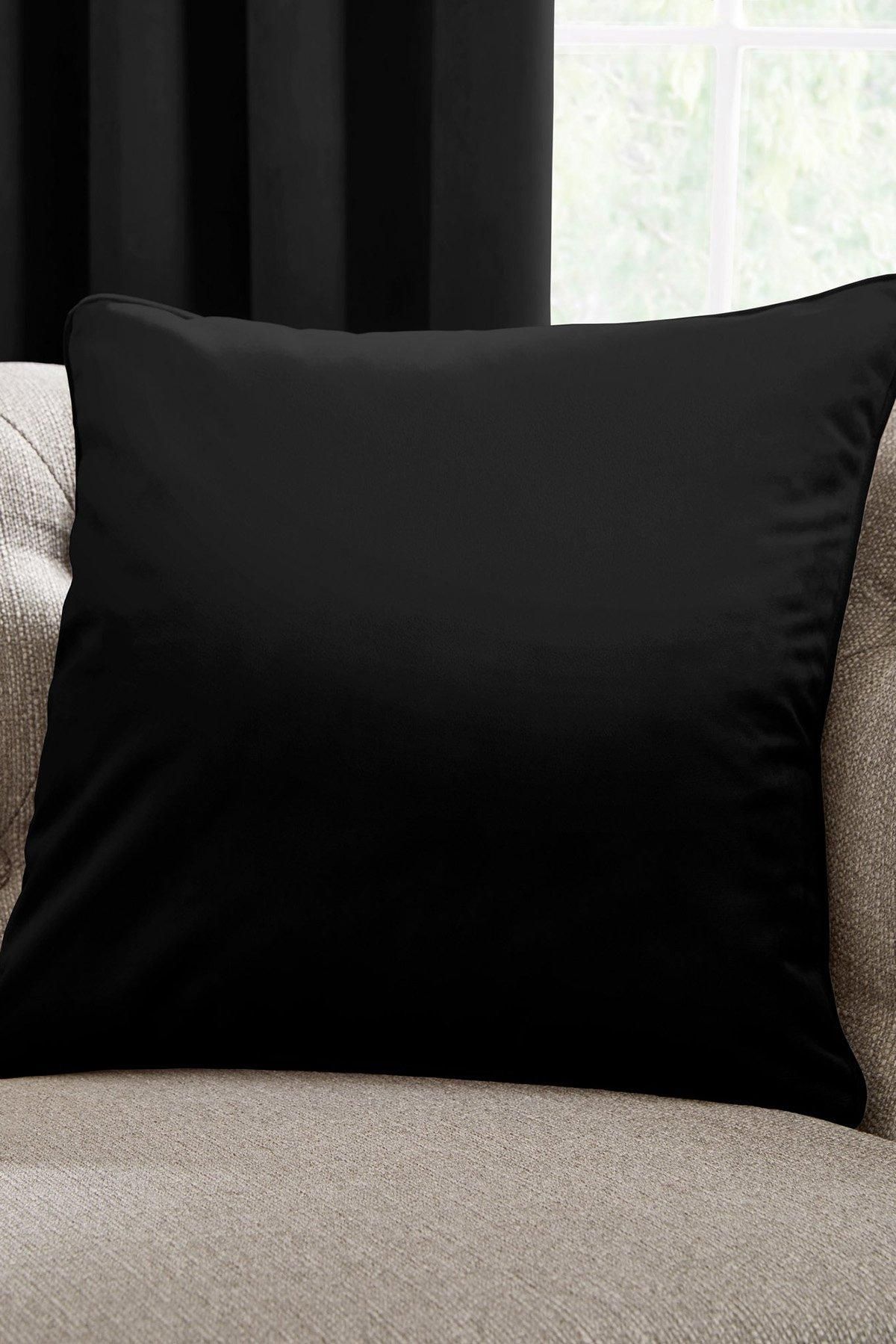 Laurence Llewelyn-Bowen 'Montrose' Luxury Filled Plain Velvet Cushion in Black