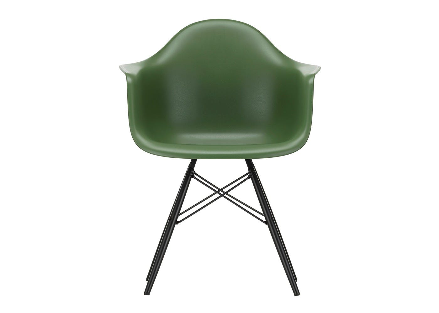 Vitra Eames DAW Armchair New Height Mustard Black Maple Base