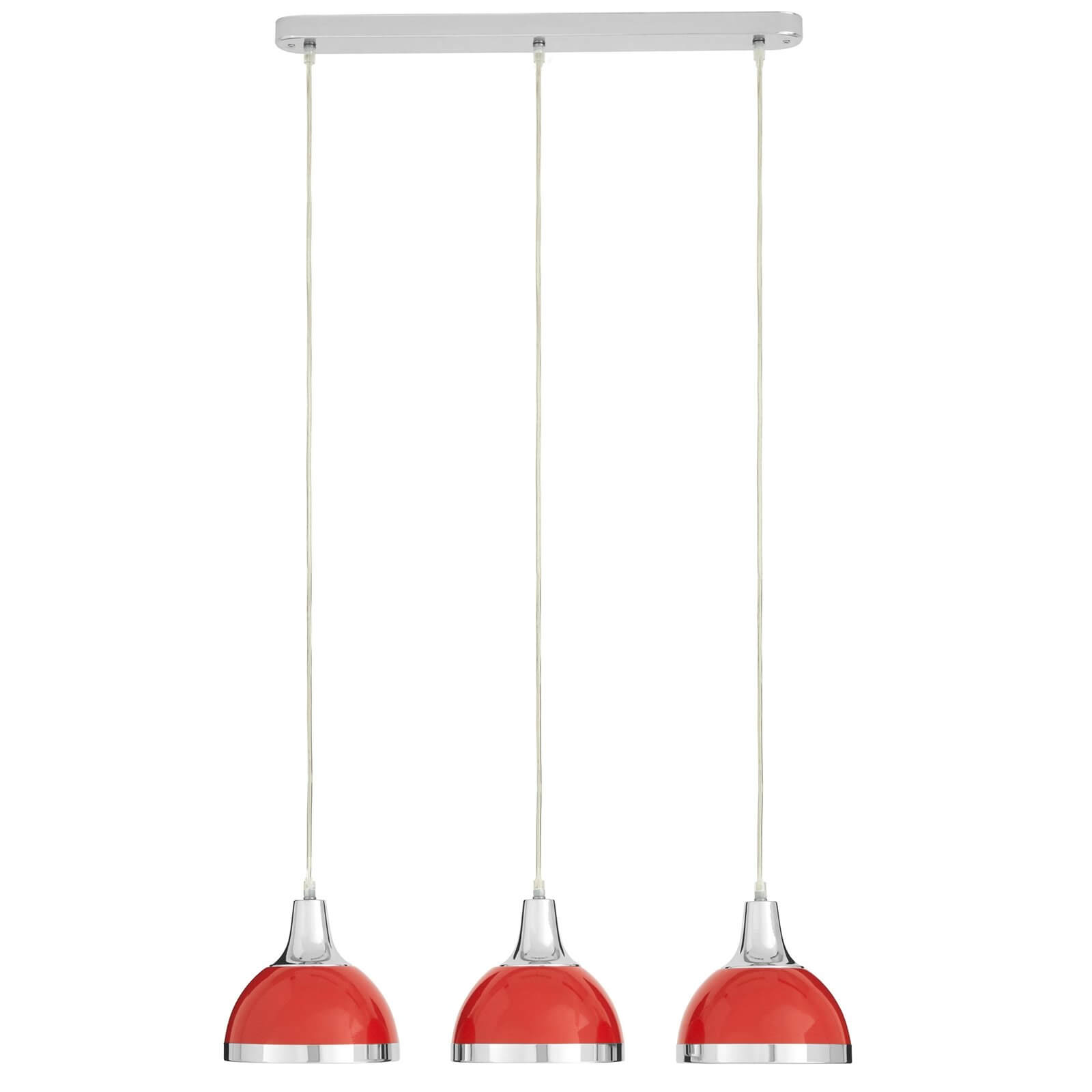 Jasper Red Shade Chrome Pendant Light