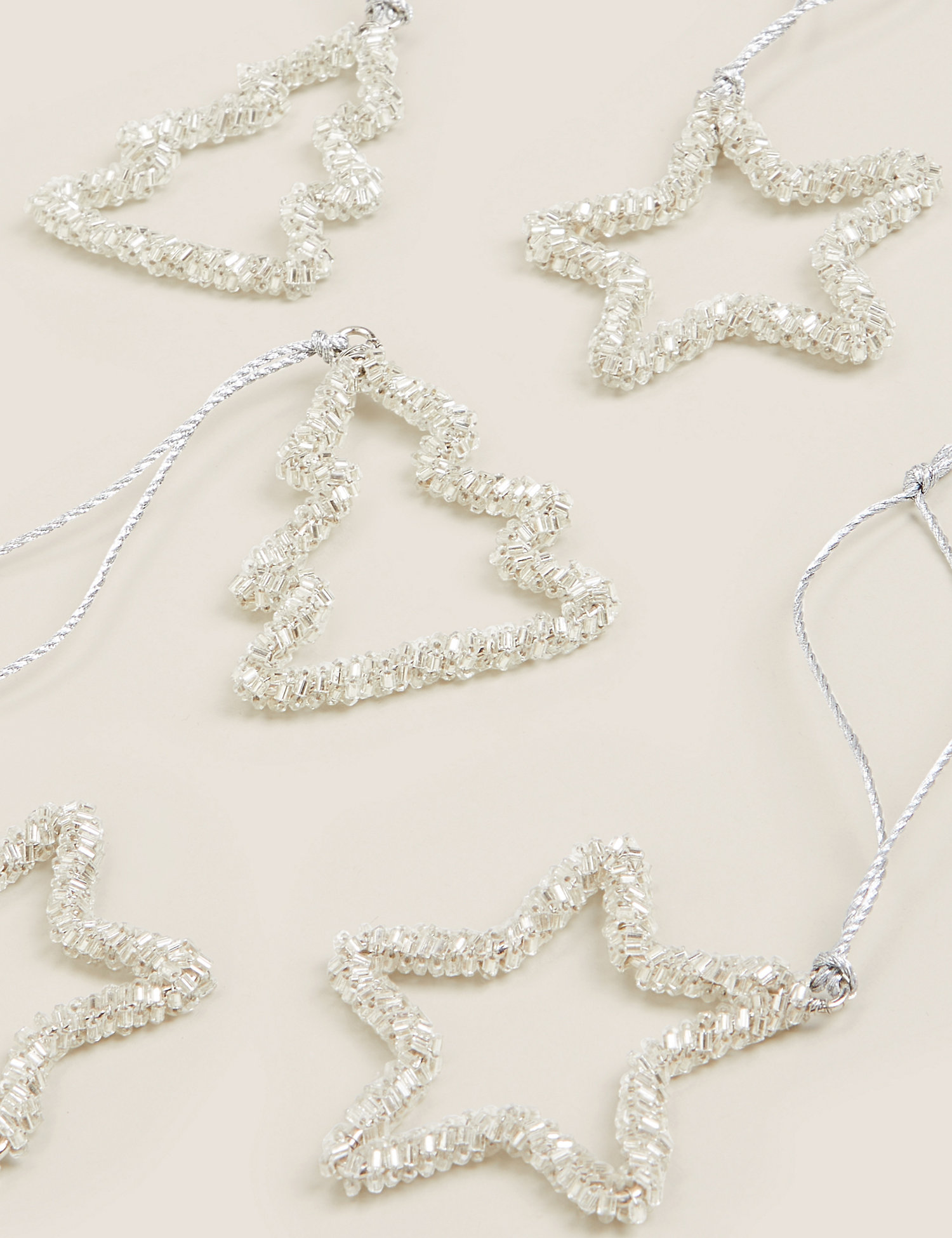 M&S 6 Pack Wire Star & Tree Outline Decorations