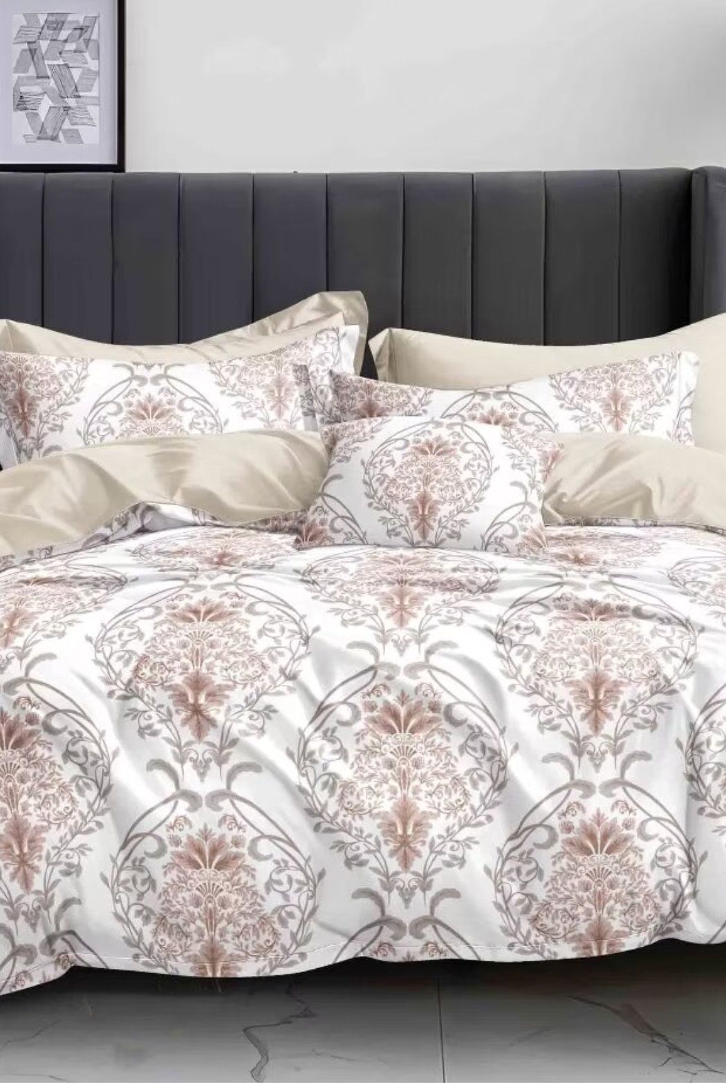 Ezysleep Florence Printed Duvet Set in Natural