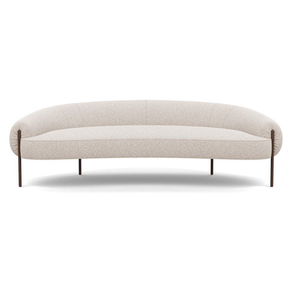 Heal's Isola 3 Seater Sofa Loop Boucle Taupe Bronze Feet