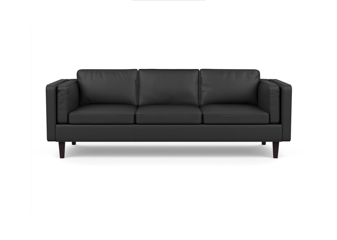 Heal's Chill 4 Seater Sofa Leather Hide Graphite 7181 Wenge Black Feet