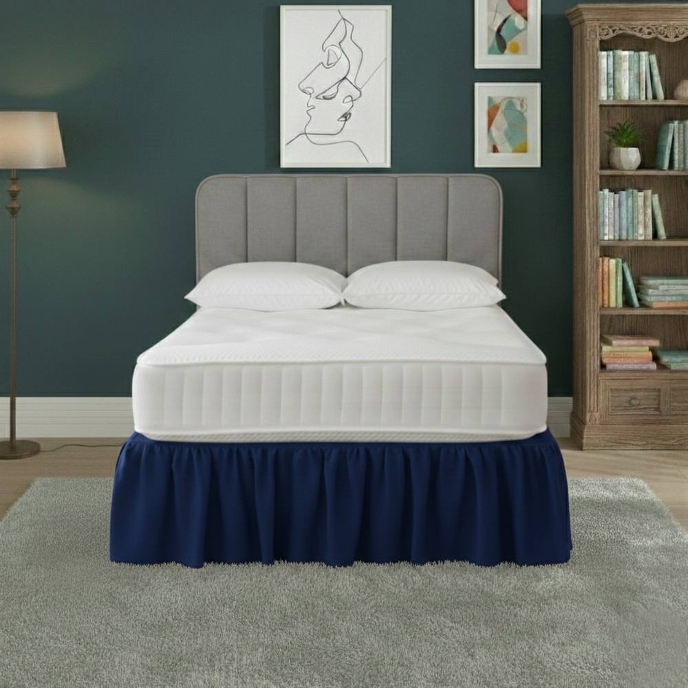 Snug City Base Valance Polycotton Sheet for Divan Beds Easy Care Bed Base Cover in Blue