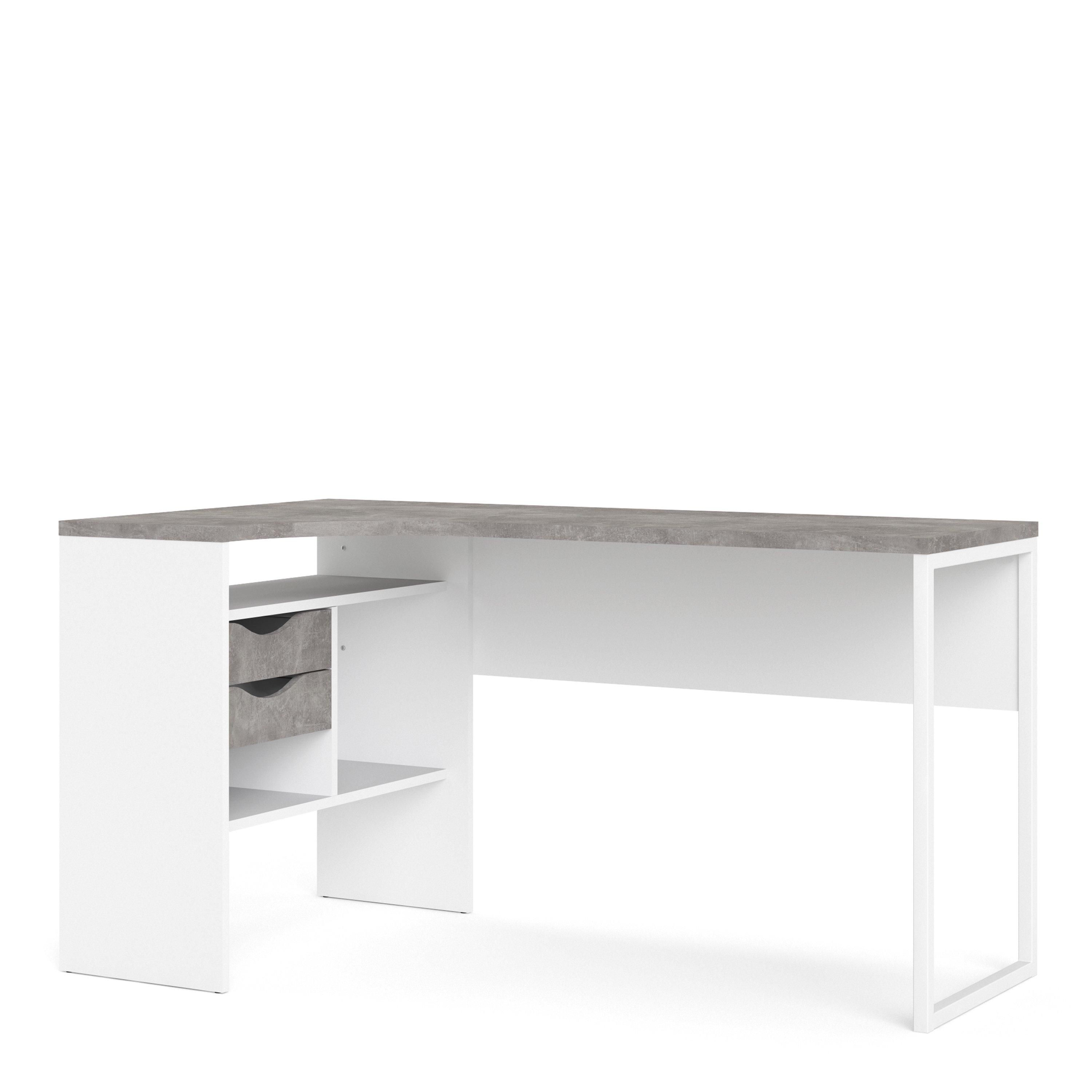 Furniture To Go Function Plus Corner Desk 2 Drawers in White