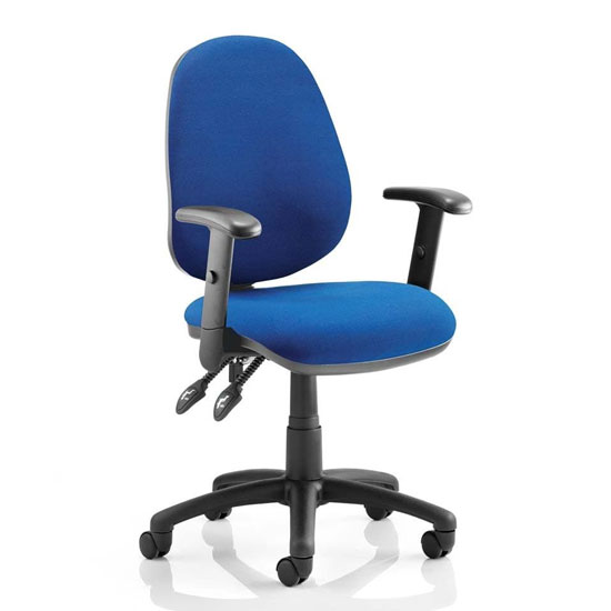 Luna II Office Chair In Blue With Adjustable Arms