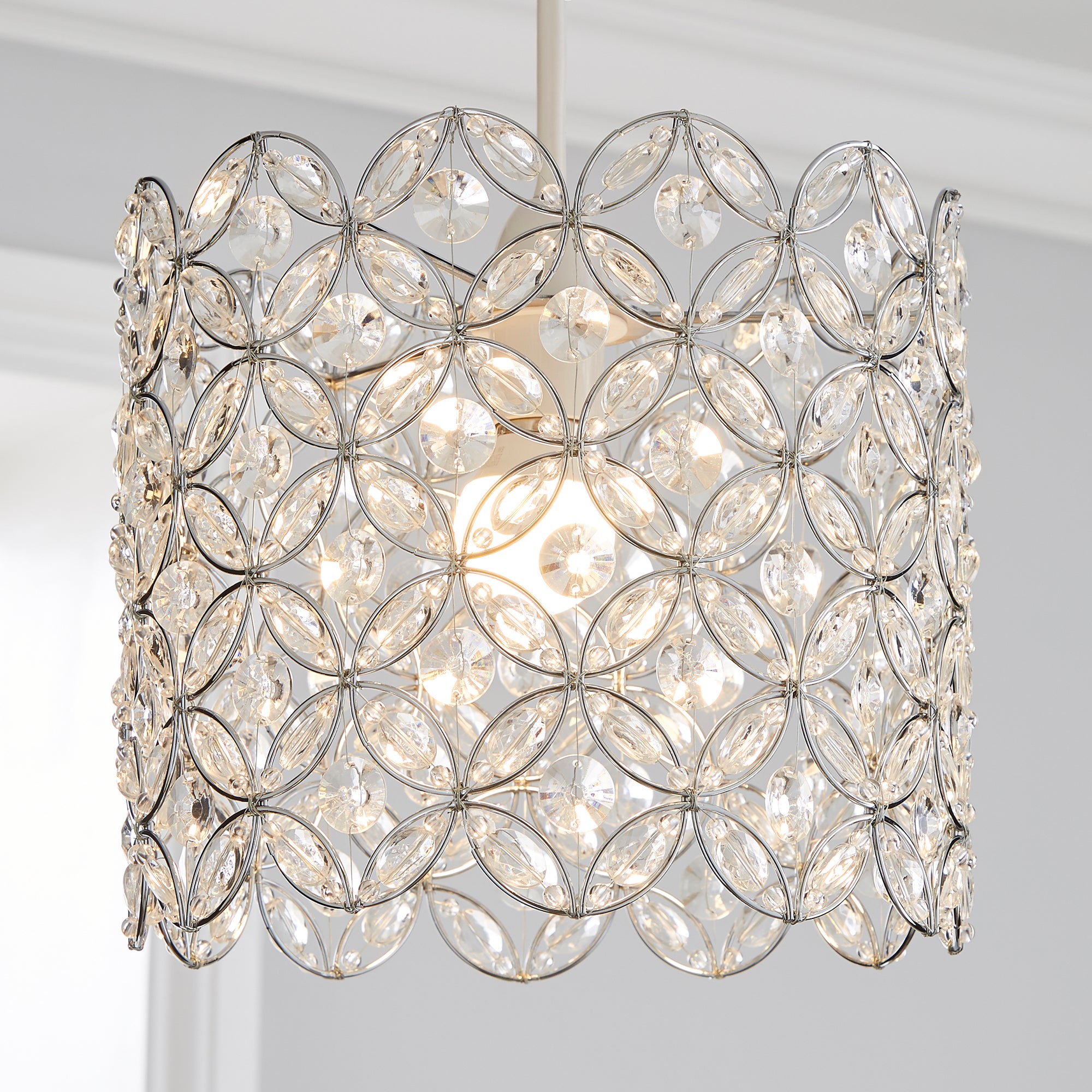 Arden Floral Chrome Easy Fit Pendant Chrome