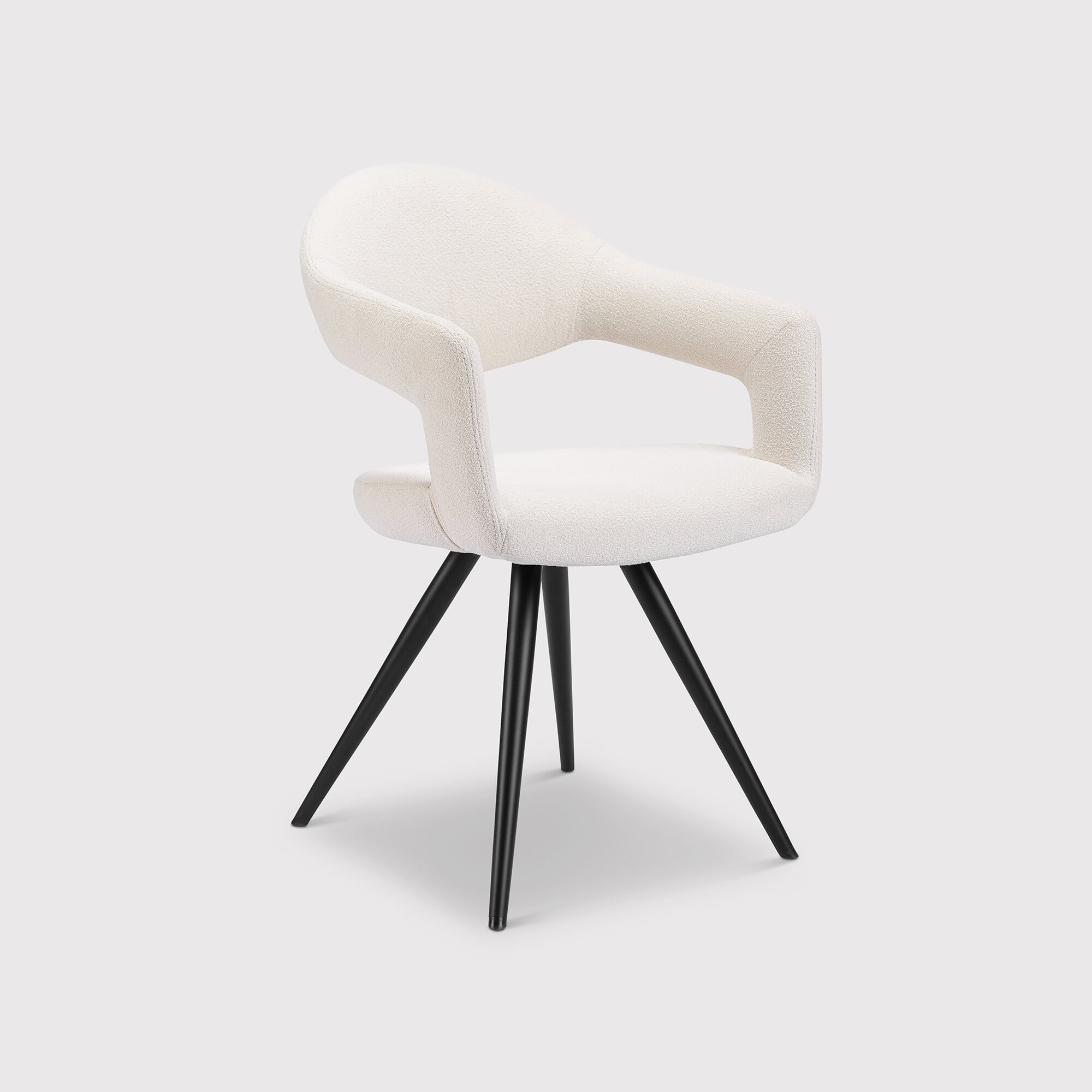 Lokka Arm Dining Chair, White Boucle | Barker & Stonehouse