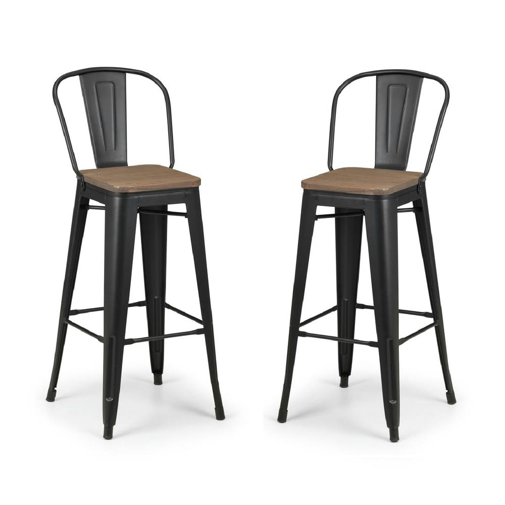 netfurniture Camden Metal Bar Stools (Set of 2) in Black 4