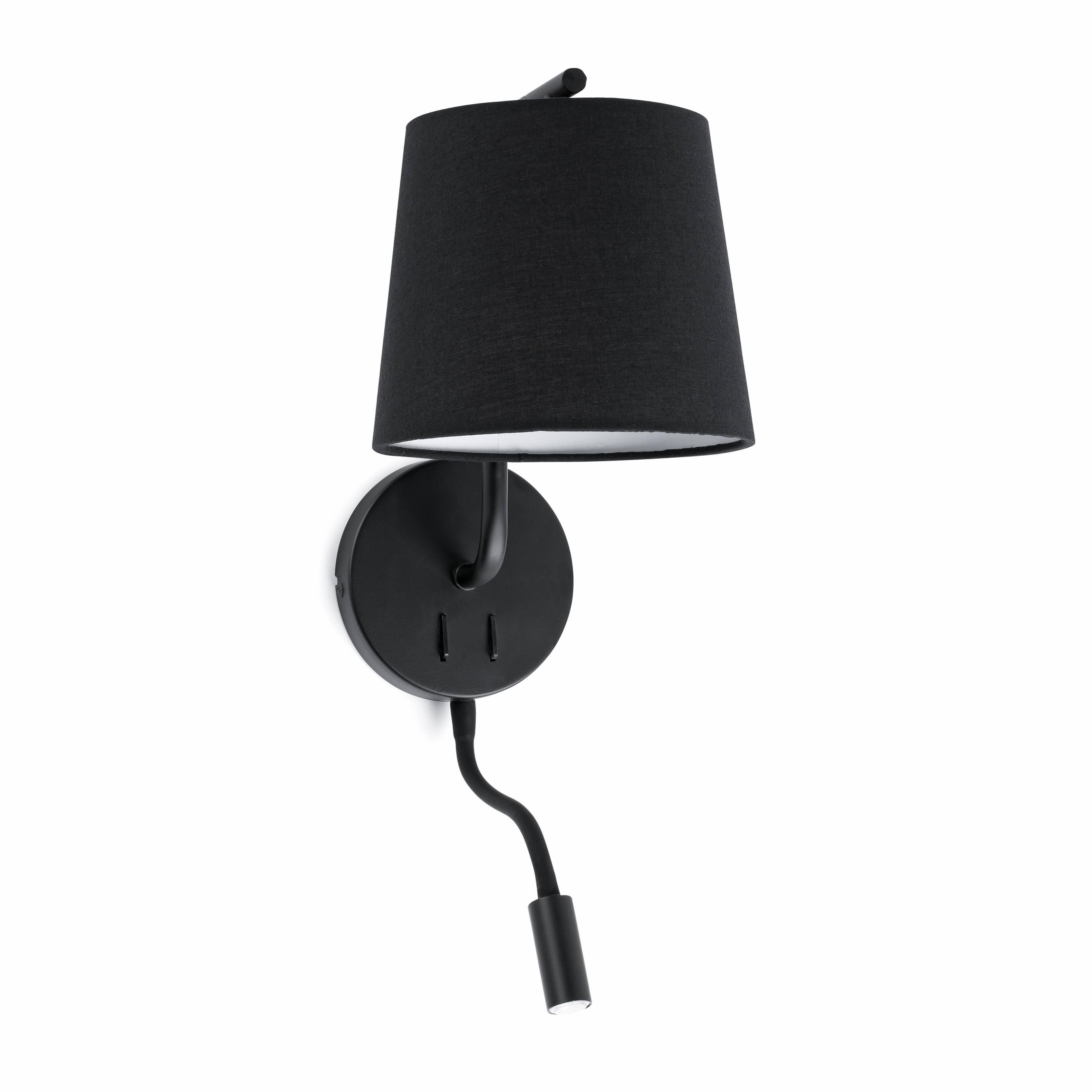 Netlighting Berni 1 Light Indoor Wall Light Reading Lamp Black E27
