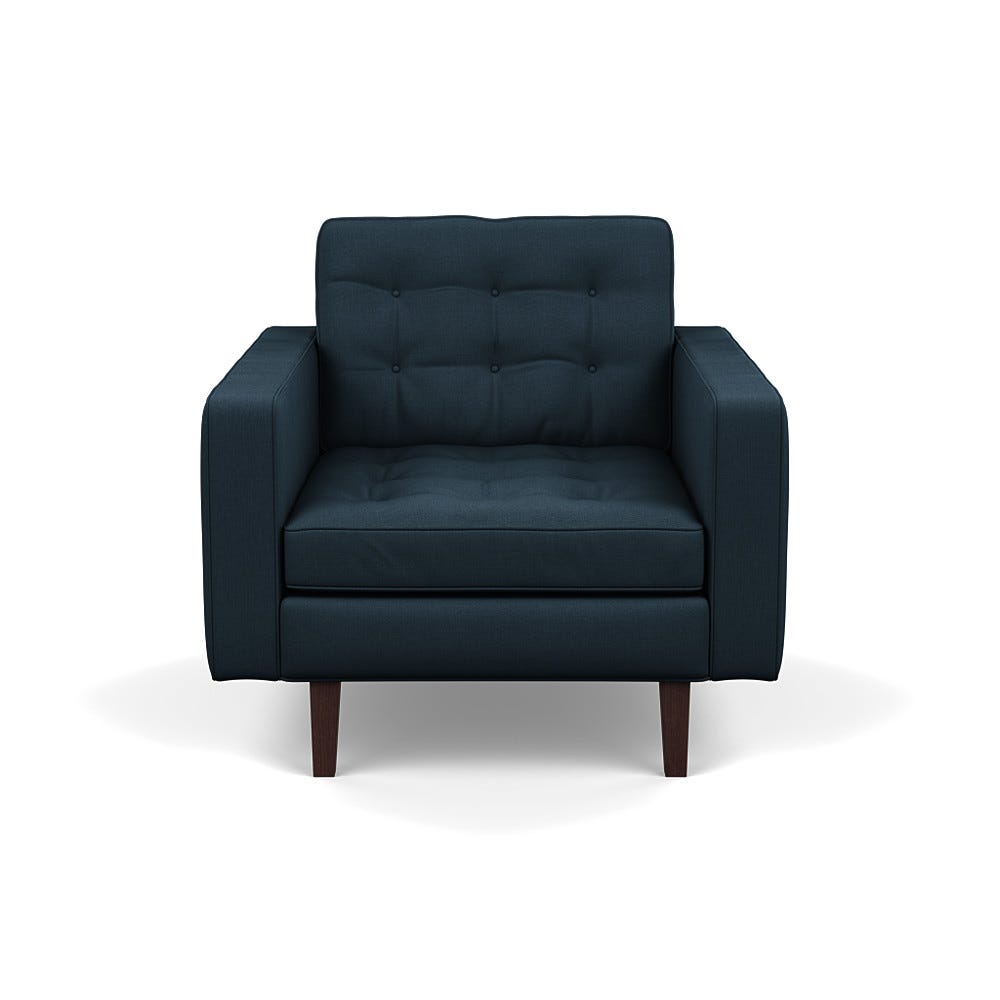 Heal's Hepburn Armchair Siena Cotton Deep Sea Black