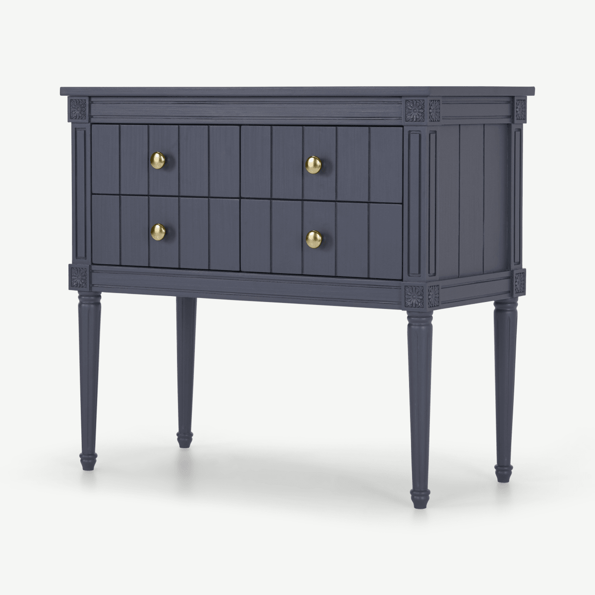 Bourbon Vintage Cabinet, Slate Blue & Brass