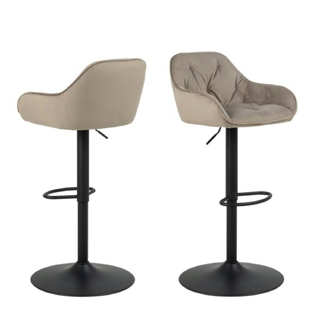 netfurniture Camden Swivel Bar Stool in Beige Velvet Set of 2