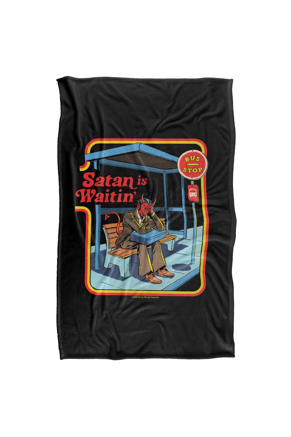 Steven Rhodes Satan Is Waitin Silky Touch Super Soft Throw Blanket