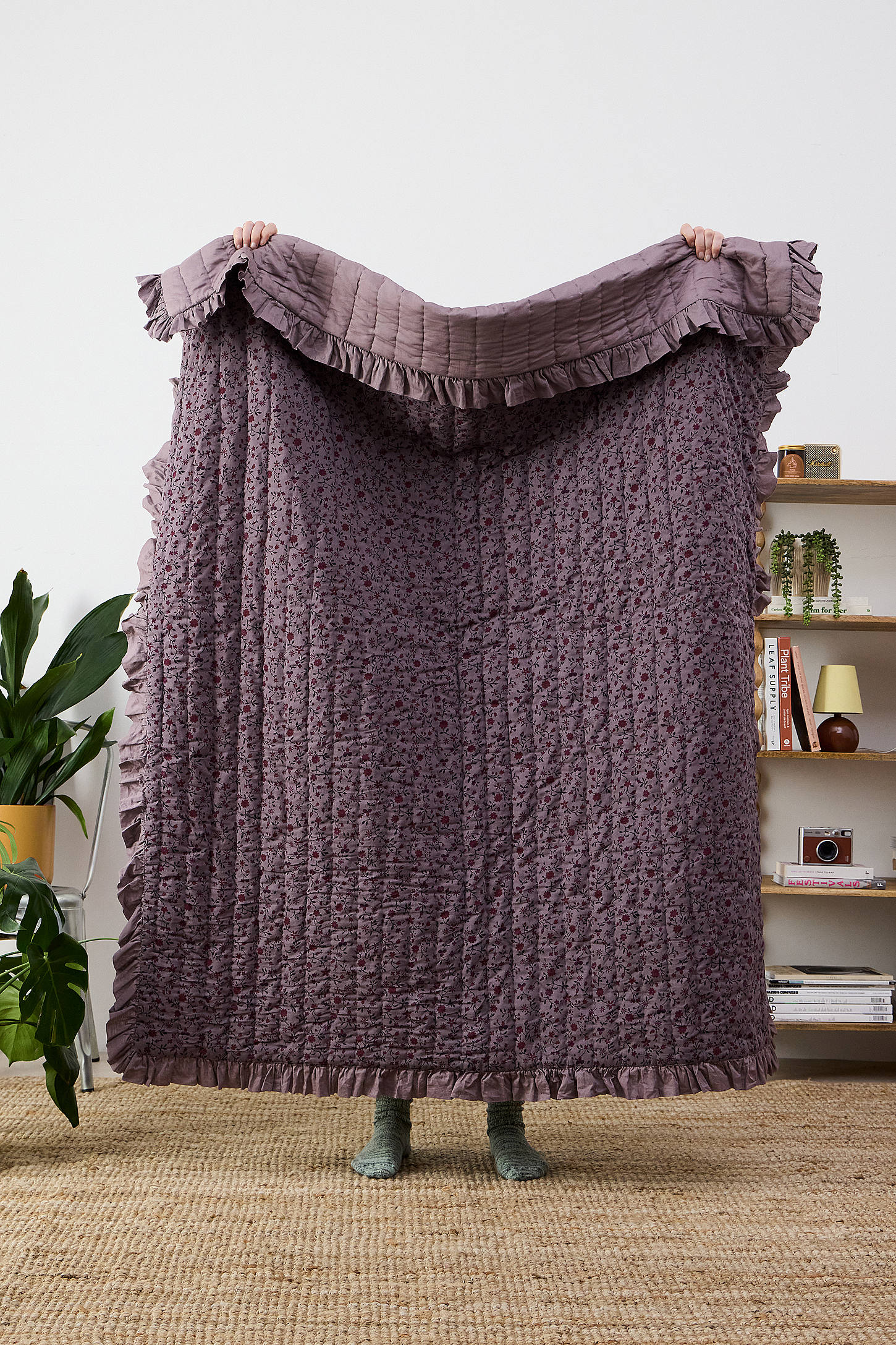 Clarissa Quilted Throw - Purple