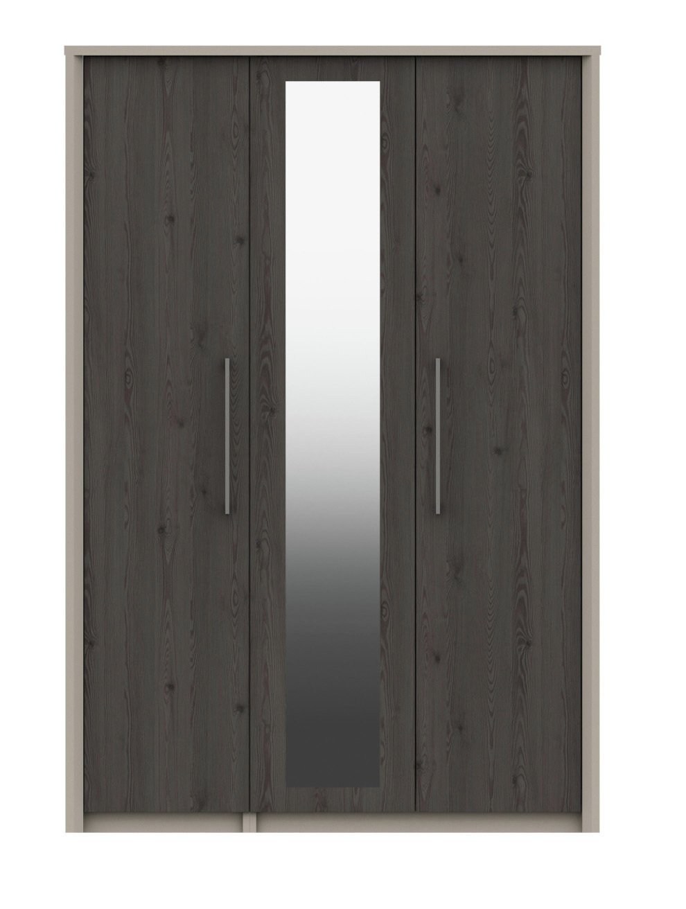 Lancaster 3 Door Mirror Wardrobe - Dark Grey
