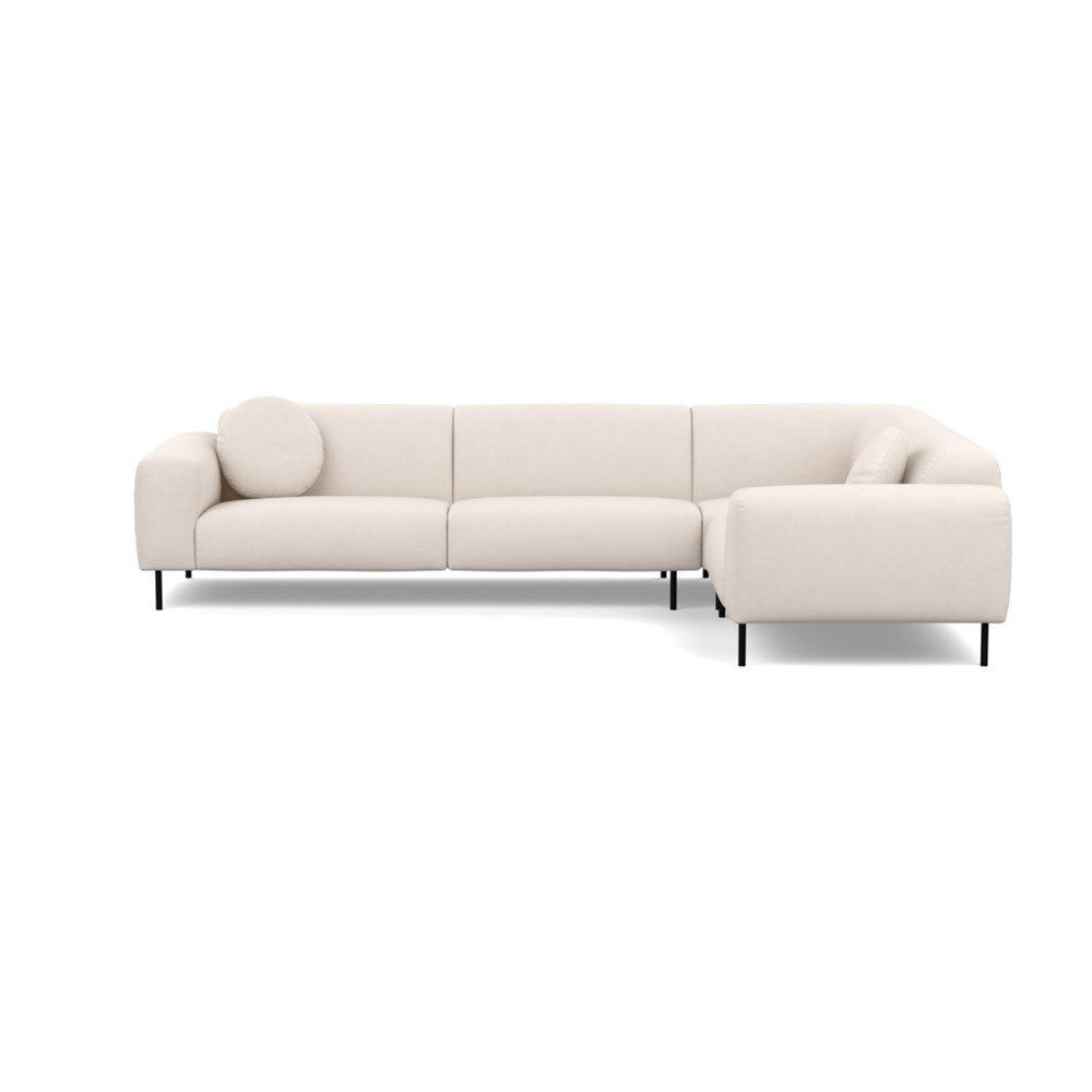 Heal's Luna Medium Right Hand Facing Corner Sofa Siena Cotton Natural Black