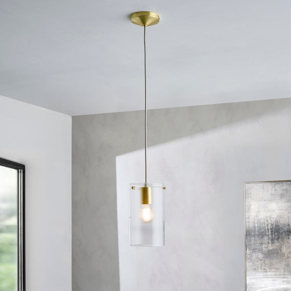 Sterling Ribbed Adjustable Pendant Light