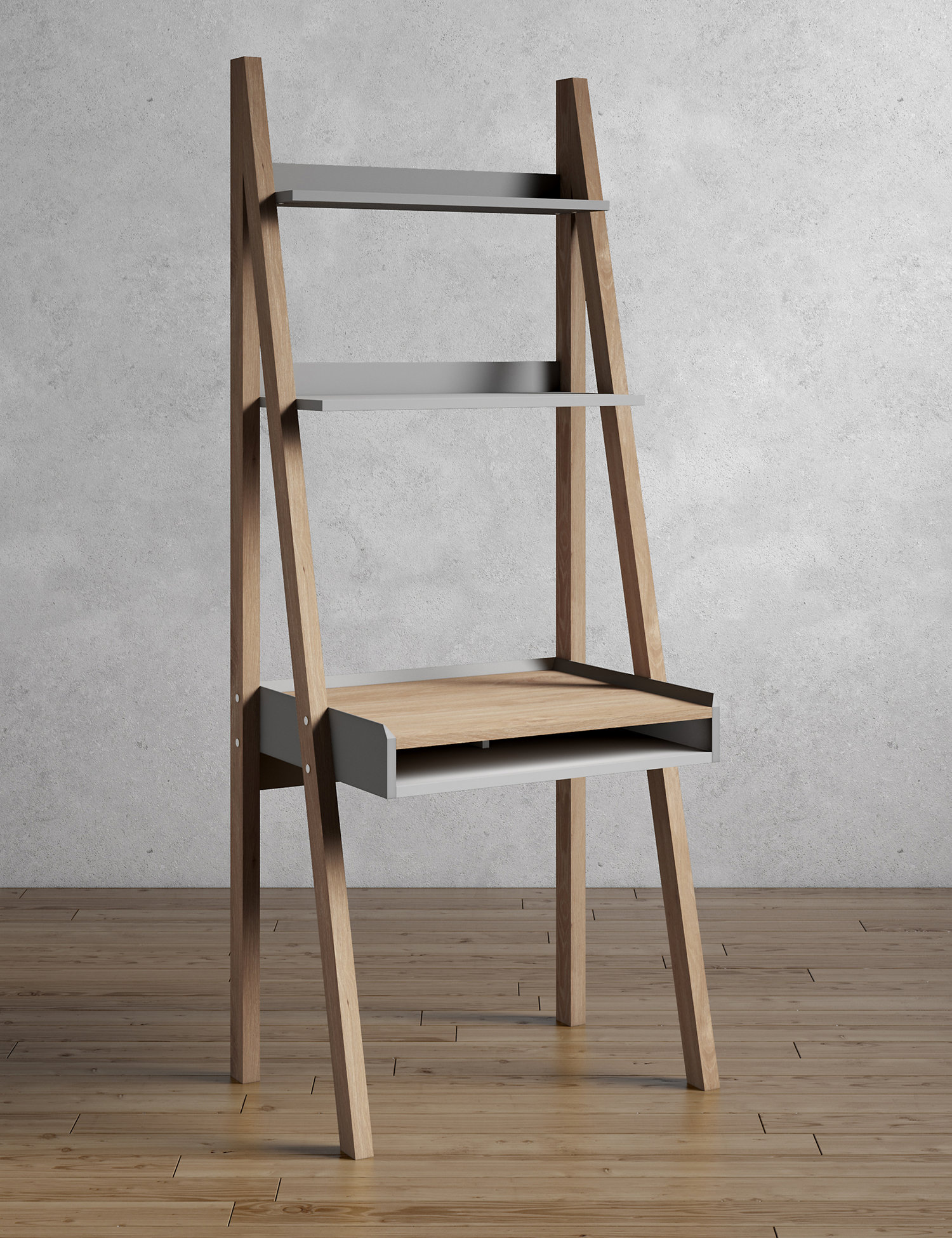 M&S Loft Ladder Shelving Desk