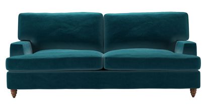 Isla 3 Seat Sofabed in Deep Turquoise Cotton Matt Velvet - sofa.com