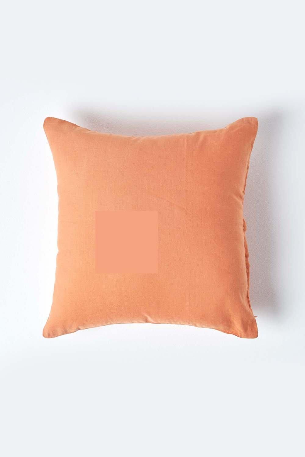 Homescapes European Linen Pillowcase, 60 x 60 cm in Burnt Orange